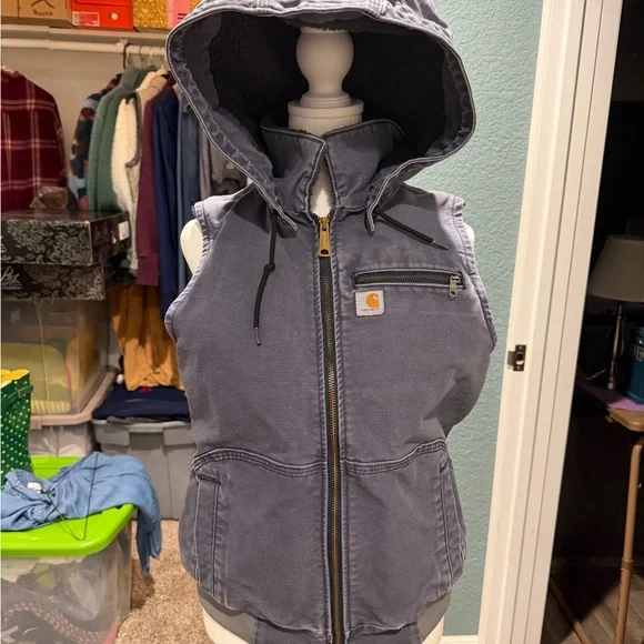 Carhartt Ladies Hooded Vest - Blue - Picture 2 of 10
